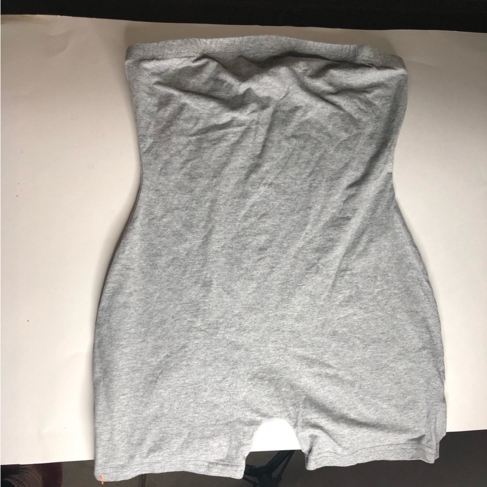 SHEIN halter, shirt romper. Gray, size medium.